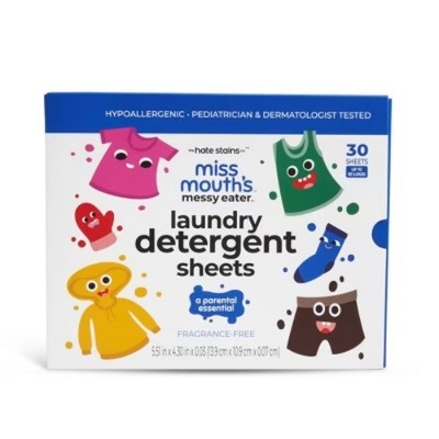 Miss Mouth's Messy Eater Laundry Detergent Sheets - 30ct: Box