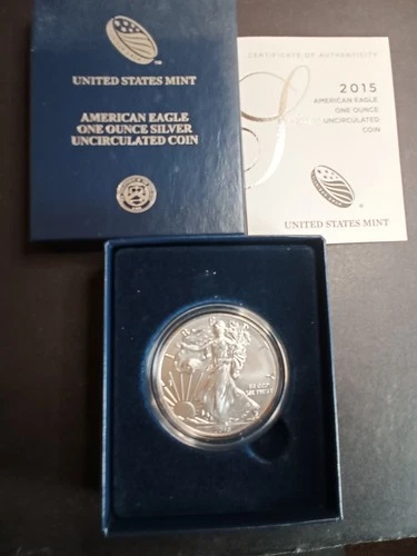 2015 W American Eagle One Ounce Silver Uncirculated Coin with COA & OGP