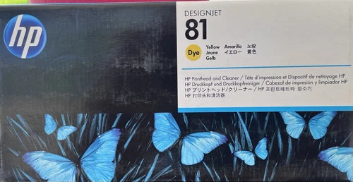 HP DesignJet 81 Yellow Dye Printhead and Cleaner