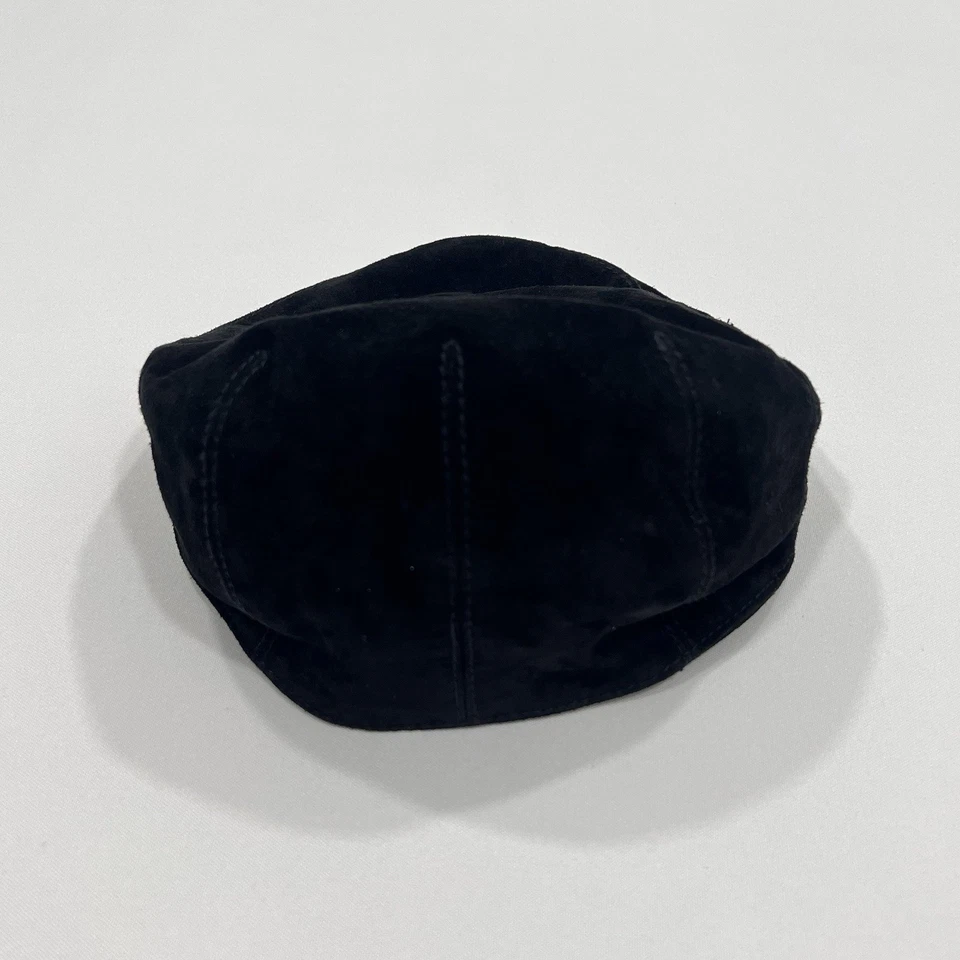 Gorra Helen Kaminski Australia Newsboy mediana negra 100 % terciopelo gamuza de becerro Foto 4 de 4