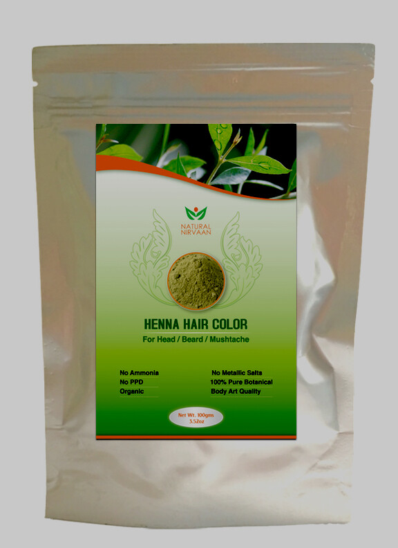Natural Nirvaan Organic Henna Hair Color - 100% Vegan/Plant Based.