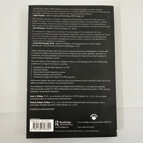 Handbook of Training Evaluation and Measurement Methods TPB 4th Edition Phillips - Picture 2 of 7