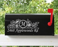 Set of 2 - 11"x4.75" Custom Mailbox Decals Sticker Street Numbers, Many Fonts 07