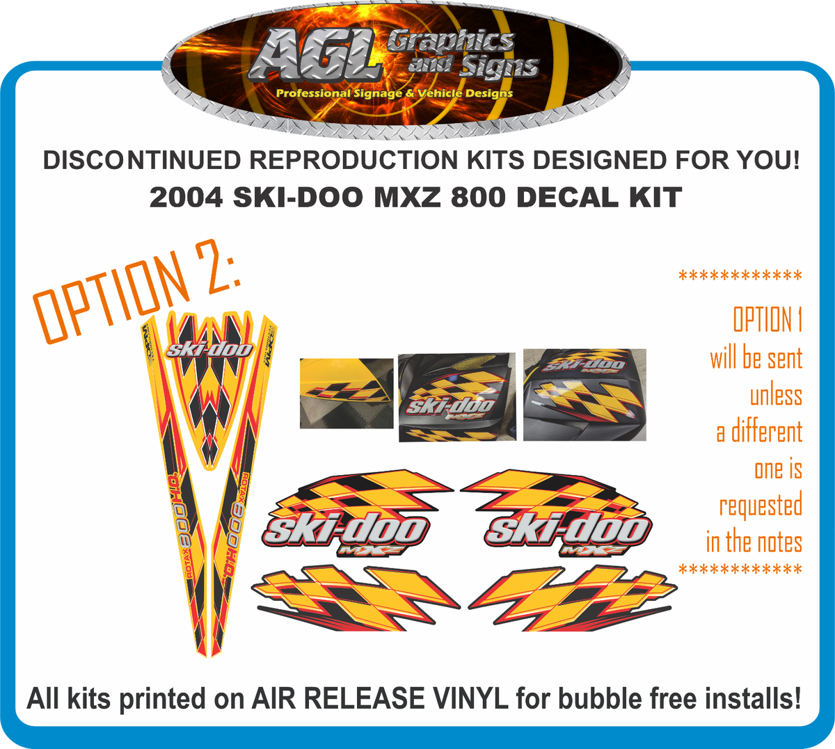 2004 SKI-DOO MXZ 600 H.O. Replacement Decal Kit Renegade 800 | eBay
