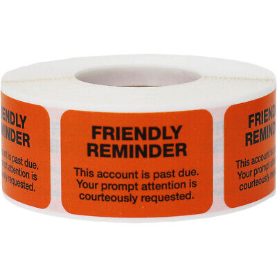 Friendly Reminder Account Overdue Labels - Free Shipping