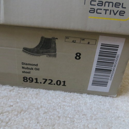 CAMEL ACTIVE WOMENS DIAMOND 72 CHELSEA BOOTS NUBUCK SIZE UK8 EU42 NEW GREY STEEL - Picture 2 of 17