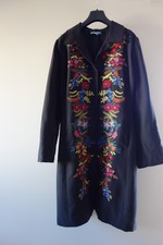 Johnny Was Embroidered 100% Silk Embroidered Evening Black Jacket M 12