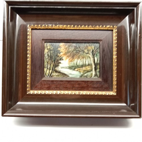 Porcelaine de Limoges Signé Marcel Chauffriasse 1929 1990 Paysage Cadre - Foto 3 di 15