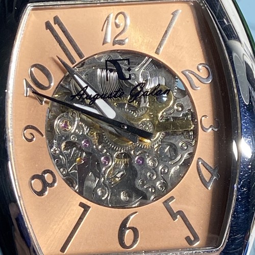 Auguste Galan Skeleton Watch Automatic Rare Unique Color C-3001 Men’s Works - Picture 2 of 24