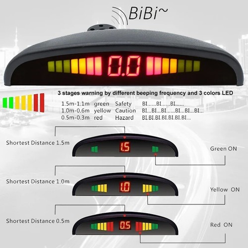 Car Parking Sensor System Wireless 12V Sound Alarm Reverse Backup Rearview LED - Picture 12 of 17