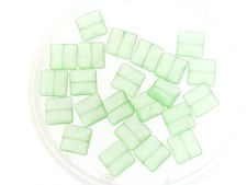 Vintage Semi Matte Sea Glass Effect Light Green Tranquil Square Glass Bead Lot