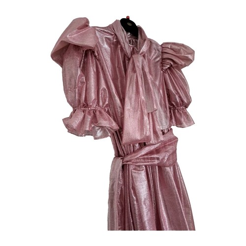 Prezzo consigliato: £ 1800 DOLCE GABBANA ABITO MIDI CON PAPILLON IN ROSA METALLIZZATO. IT40 / UK 8 - Foto 5 di 22