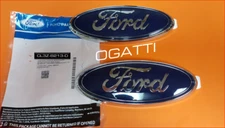 OVAL EMBLEM BADGE FRONT GRILLE AND TAILGATE F-150 2004-2008 SET-2 OEM BLUE 3D