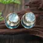 Blue w/Gold Trim Bohemian Layered Earrings Lake