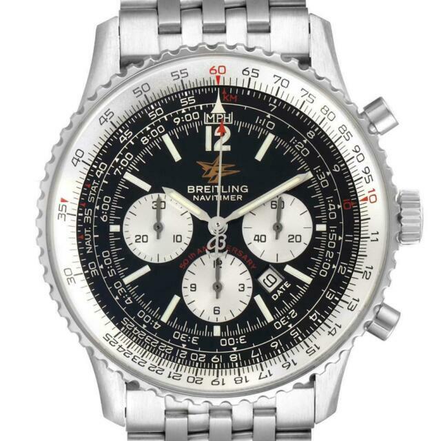 Breitling Navitimer Men's Black Watch with Stainless Steel Bracelet -  A41322 for sale online | eBay