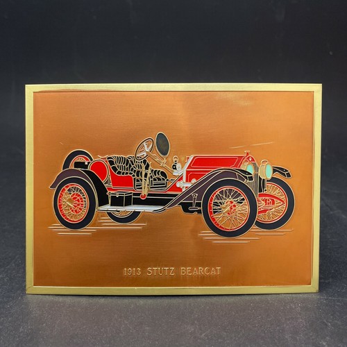 Vintage Classic Cars Trains Art 4" x 6" Stamped Metal Signs See Variations Rare - Picture 33 of 84