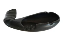 Vintage Pfaltzgraff Black Ceramic Mid Century Modern Whale Ashtray