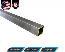 5/8" Square Metal Tube - Mild Steel - 16 gauge - ERW - 36" Long (3-ft)