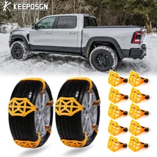 10PCS Snow Tire Chains Mud Ice Anti-Skid Emergency For Dodge Ram 1500 2500 3500