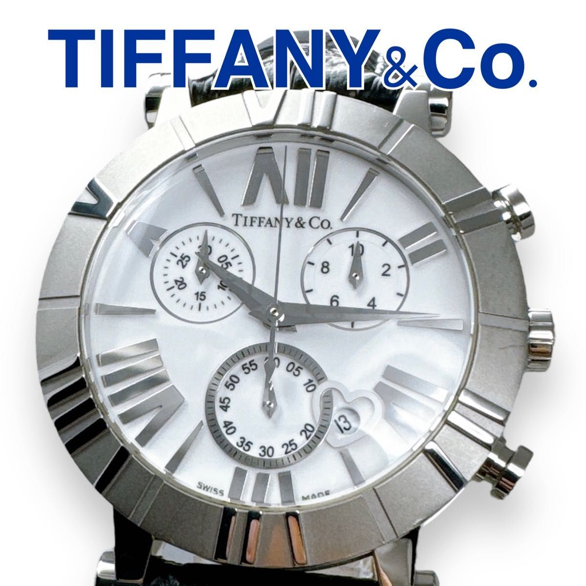 TIFFANY Co. Tiffany Atlas Z1301 Quartz Chrono Leather White White Women s Watc