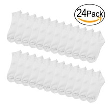 12 or 24-Pack 0-6 Month Newborn Sock Soft Infant Baby Boy Girl Socks White Color