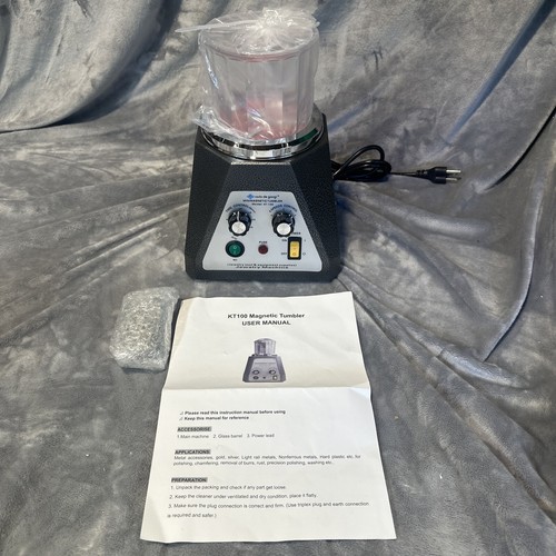 KT-100 Magnetic Tumbler Jewelry Polisher Machine 100mm Time Control 110V 4 Speed