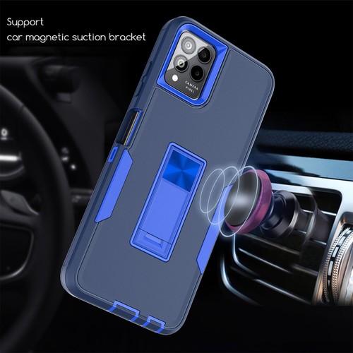 For T-Mobile Revvl 6X 6 Pro 5G Armor Stand Heavy Duty Case + Screen Protector - Picture 3 of 16