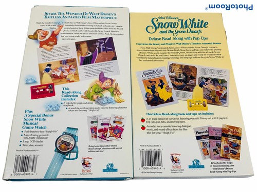 🔥 2 Vintage Disney's Read Along • Snow White & 7 Dwarfs • Book Watch Pop Up Set - Picture 2 of 3
