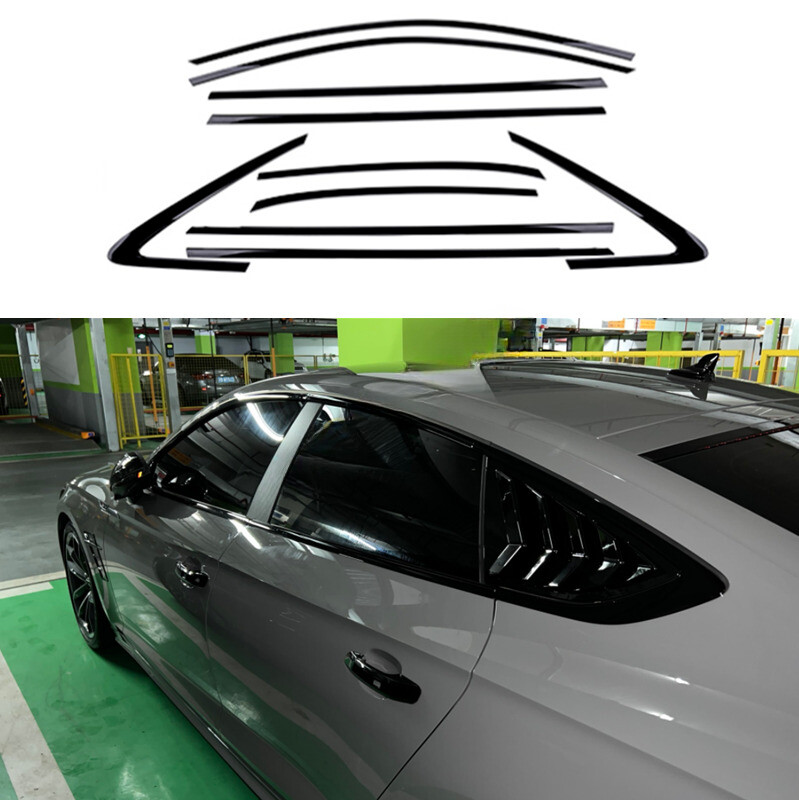 Car Side Window Frame Strip Cover Trim ABS Black For AUDI A5 S5 2021-2023 2025