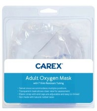 Carex Adult Oxygen Mask with 7" Kink Resistant Tubing  Transparent Swivel Snout