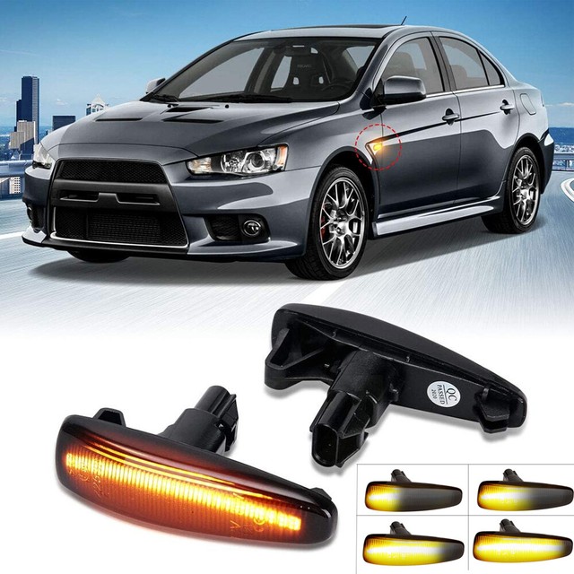 Sequential Amber LED Front Side Marker Lights For Mitsubishi Lancer Evo X Mirage eBay