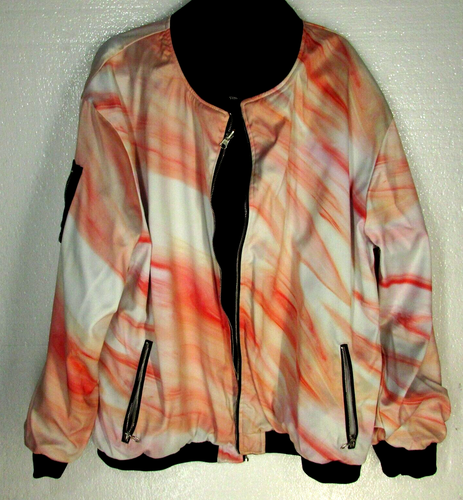 Cappotto da uomo VIE+ RICHE Paris 3XL reversibile nero corallo grigio stampa a blocchi - Foto 9 di 12
