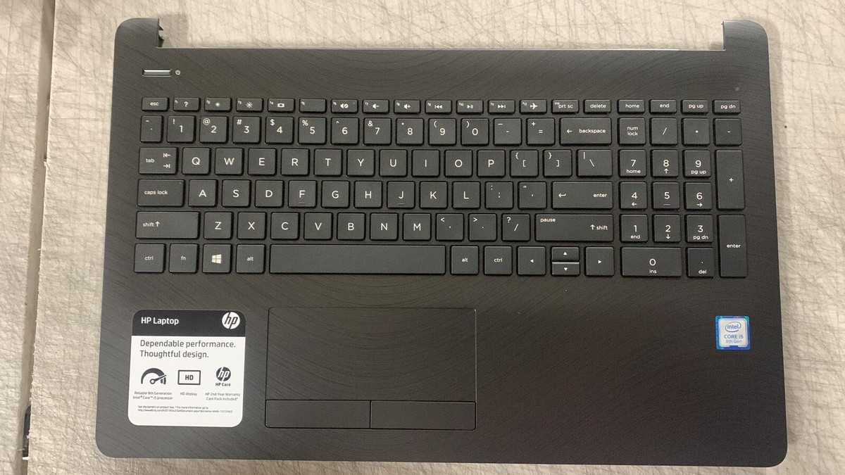 HP 15-BS 15-BW Smoke Gray Palmrest & Keyboard & Touchpad