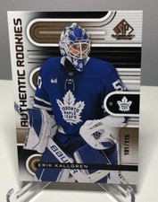 2022-23 Upper Deck SP Game Used Erik Kallgren Authentic Rookies Gold/115 Leafs
