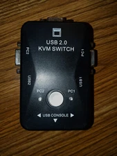 USB 2.0 KVM Switch 2 Ports Selector Video Monitor VGA/SVGA + Printer Switch Box