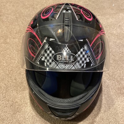 Women's Graphic Bell Zipper Motorcycle Bike Helmet Pink Size