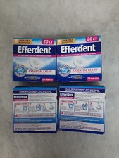 Efferdent Anti Bacterial Denture Cleaner Essential Clean 20 ct Tablets 4 Boxes