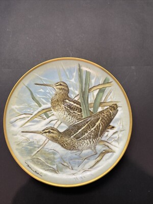 COMMON SNIPE GAME BIRDS OF THE WORLD by BASIL EDE, 1979 Franklin Porcelain Plate