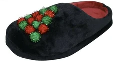 Charter Club Women's Christmas Tree Pom-Poms Clog Slippers Sm-Medium 7-8