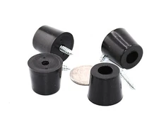 1” Diameter x 3/4” Height Rubber Feet,  Bumpers,  Spacers + Mounting Screws