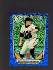 2014 BOWMAN CHROME MINI BLUE SHIMMER CLAYTON BLACKBURN RC 162/250 GIANTS