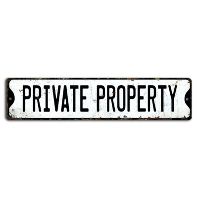 #ad Private Property White Rustic Street Sign for Home or Business 18x4 $15.74