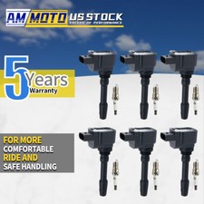 6x Ignition Coil 6x Champion Plug For Porsche Macan Cayenne Panamera V6 Uf760