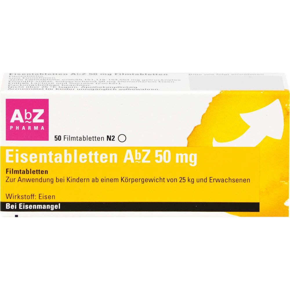 EISENTABLETTEN AbZ 50 mg Filmtabletten 50 St PZN 06683721