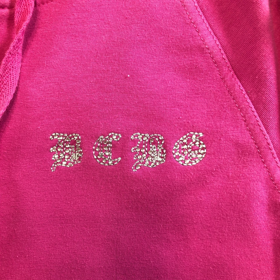 BCBG Maxazria Mujer Sudadera con Capucha Talla L Rosa Estrás Cremallera Completa Manga Larga Foto 4 de 4
