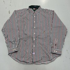 Vintage 90s Tommy Hilfiger Cotton Striped Long Sleeve Crest Logo Shirt Mens 2XL