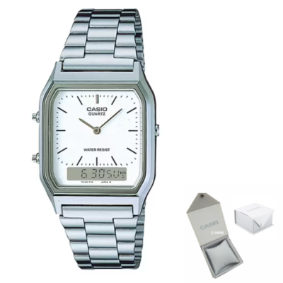 Casio New AQ-230A-7D Retro Digital Analog Alarm Mens Watch AQ230