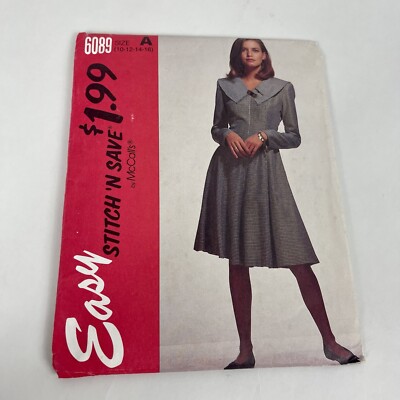 McCall's Easy Stitch 'n Save 6089 Sewing Pattern Dress Fit Flare Princess  Seam A | eBay