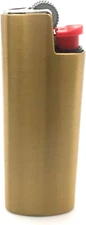 Vintage Metal Lighter Case Cover Holder Sleeve for Bic Mini Lighter J5Gold Color