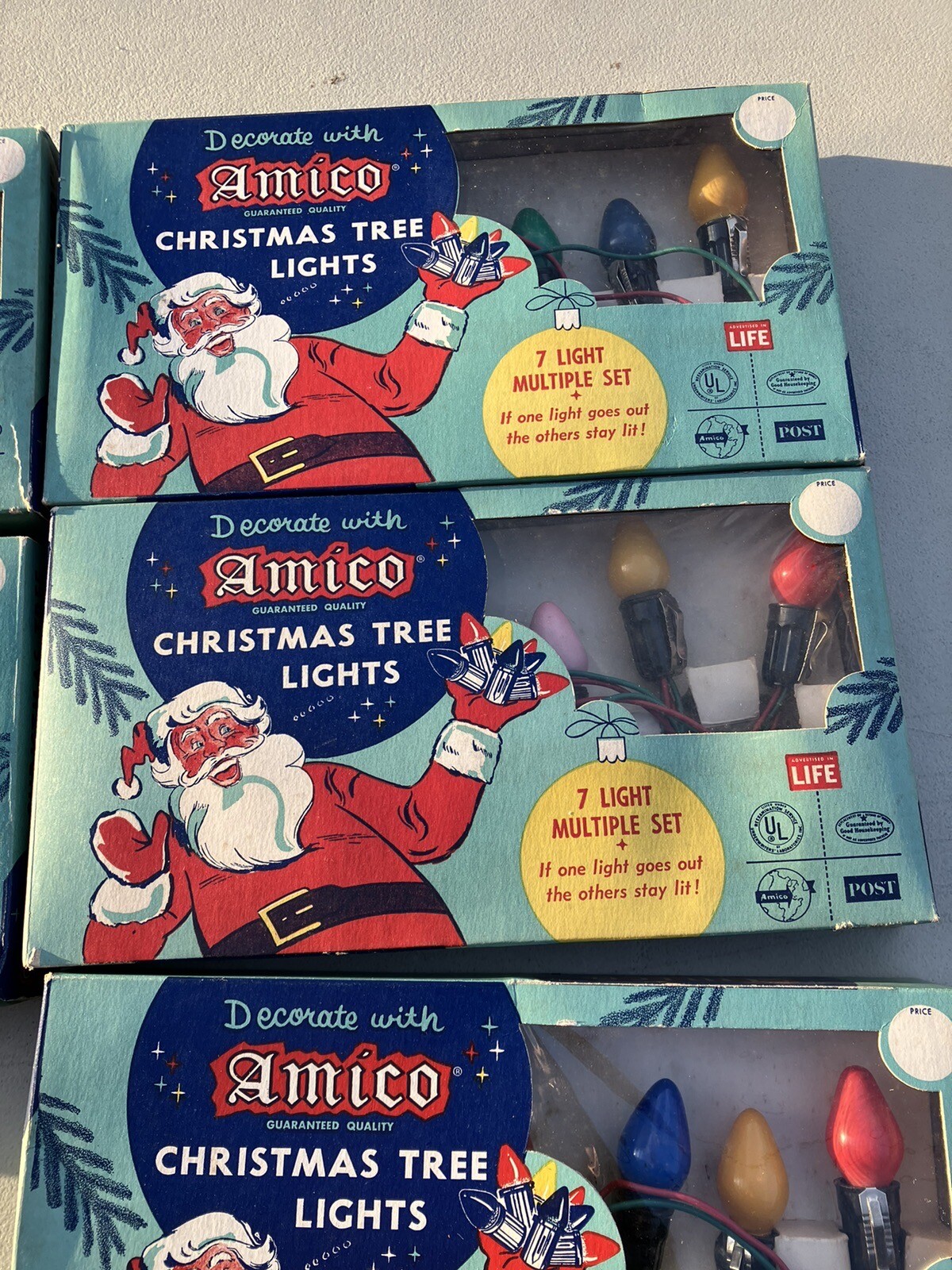 5 Boxes Of Vintage AMICO Christmas Lights No. 2507 eBay
